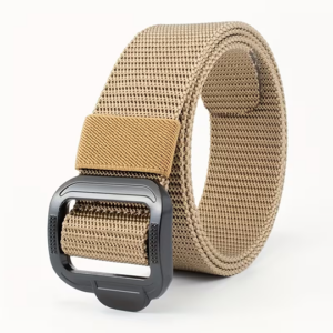 Men's Khaki Tactical Nylon Belt with Quick-Release Buckle