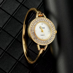 Fashion Round Rhinestone Dial Women's Quartz Watch